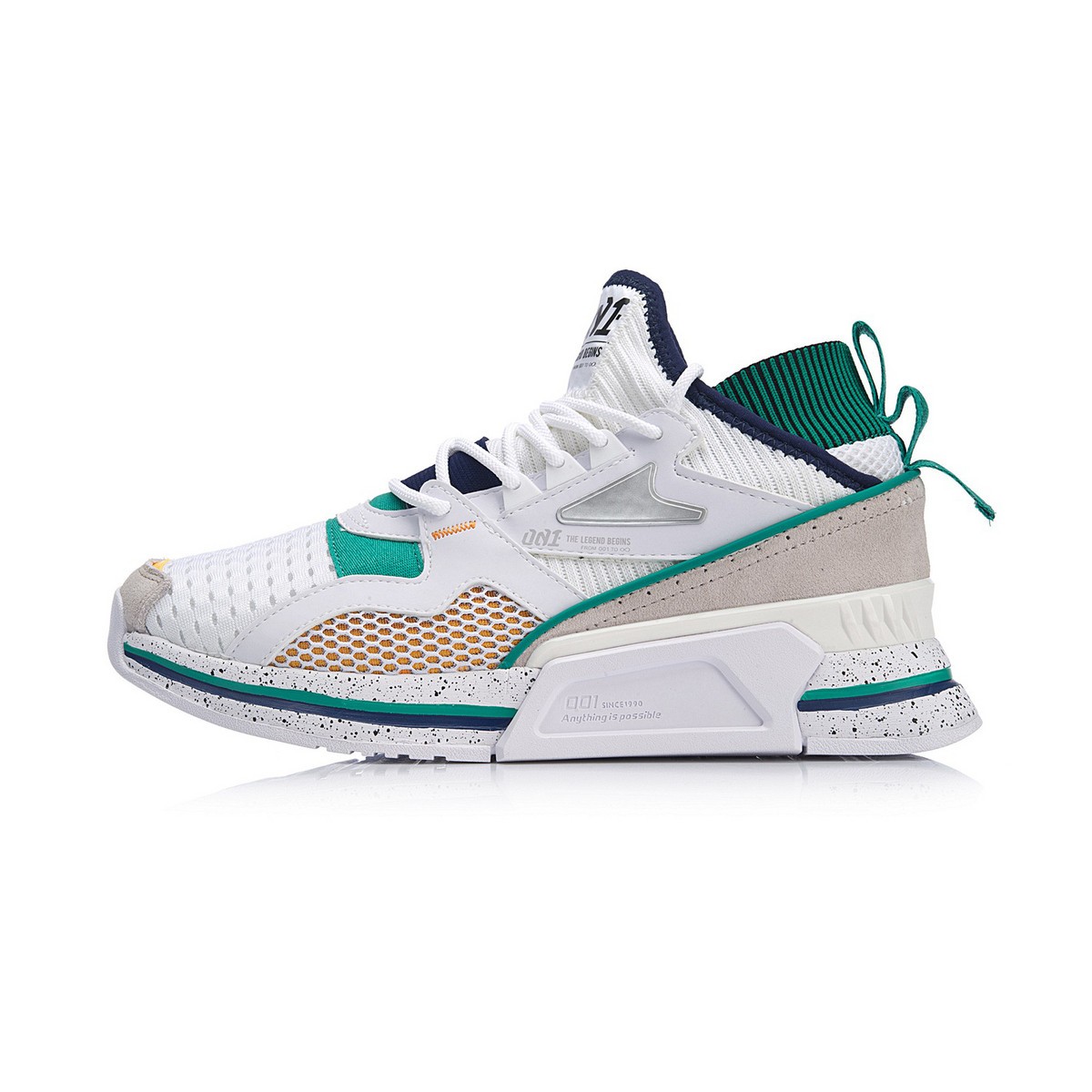 li-ning 李宁 001系列 t1000 休闲运动鞋 aglp007-4 白绿 43