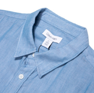 Calvin Klein男式长袖衬衫-40M8374453 XS国际版偏大一码 蓝色