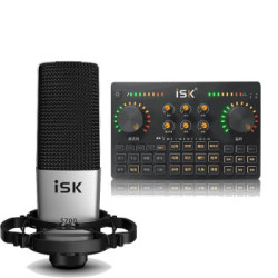 iSK S700电容麦风+MD100声卡套装 K歌唱歌手机抖音电脑直播声卡设备全套装 *2件
