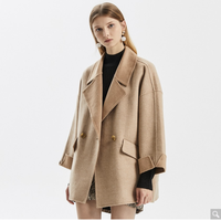 2021春季女装纯羊毛时尚简洁双面呢大衣 L 驼杏朦胧格