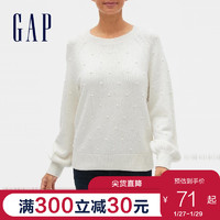 Gap女装简约时尚长袖圆领毛衣516672 女士针织气质上衣纯色
