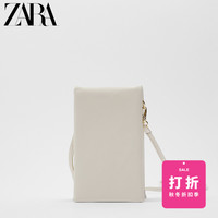 ZARA 16580510001 女士白色羊皮革手机袋式斜挎包 
