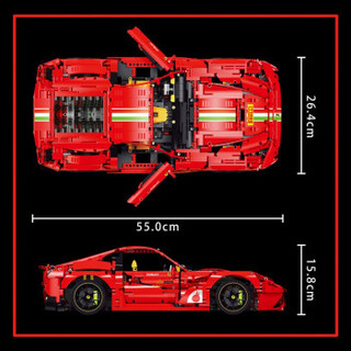 兼容乐高科技机械组系列马萨拉蒂超级跑车越野赛车汽车积木车模拼装儿童创意男孩玩具 法拉利F12 3571颗粒