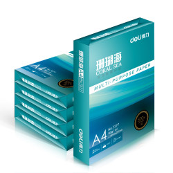 deli 得力 珊瑚海 A4复印纸 80g 500张/包 5包装(2500张)