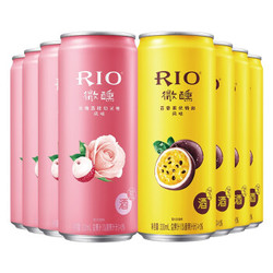 RIO 锐澳 预调鸡尾酒  微醺系列 3度 百香果味+玫瑰荔枝味 330ml*8罐 *2件