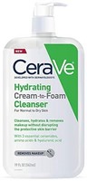 CeraVe 保湿霜泡沫洁面乳 | 卸妆液和洁面乳 含透明质酸 | 不含香料 | 19 盎司 *3件