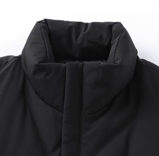 新款休闲立体舒适保暖立领防风百搭中长款男士羽绒服 44 黑色
