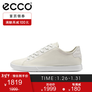 ECCO爱步小白鞋2021春季新款男鞋板鞋休闲皮鞋男 科林2.0 536424 白色53642450153 40