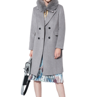 丽丽 LILY 女士羊毛中长款大衣 118430F1509 清灰 M