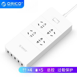 奥睿科(ORICO)USB插座智能充电排插多功能桌面插排防过载保护插线板 新国标3C认证 HPC-4A5U