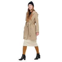 UNIQLO 优衣库 女士双面呢连帽大衣 430478 米色 M
