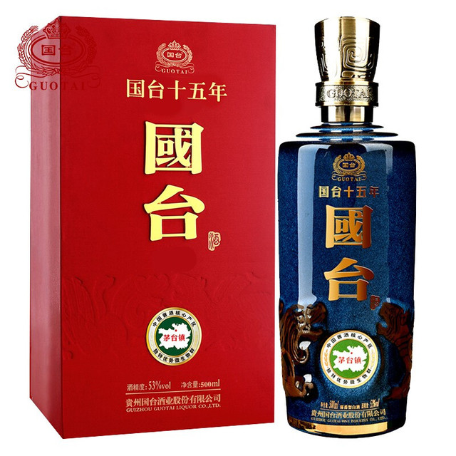 GUOTAI 国台 龙酒 53%vol 酱香型白酒 500ml GUOTAI 国台十五年53%vol 酱香型白酒500ml 单瓶装【报价价格评测怎么样