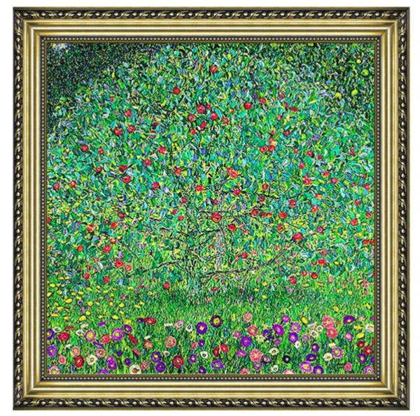 克里姆特风景油画《苹果树》沙发背景墙装饰画挂画 宫廷金 44×44cm