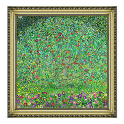 克里姆特风景油画《苹果树》沙发背景墙装饰画挂画 宫廷金 44×44cm
