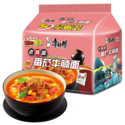 康师傅 番茄牛腩面 方便面 5包 *15件