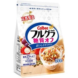 日本进口 Calbee(卡乐比) 水果麦片 糖质OFF口味 600g/袋 早餐谷物冲饮燕麦片 *3件