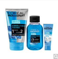 L'OREAL PARIS 巴黎欧莱雅 水能保湿护肤体验装（双效洁面50ml 水凝露50ml 焕亮滋润露15ml）