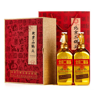 YONGFENG 永丰牌 北京二锅头 金标 出口小方瓶 46%vol 清香型白酒 500ml*2瓶 礼盒装