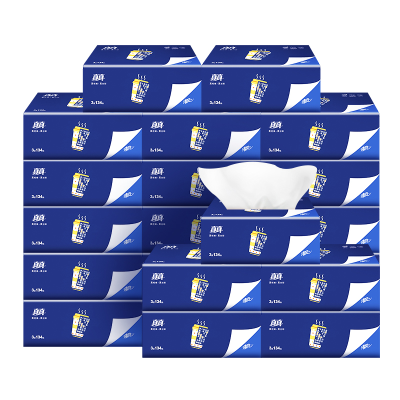 breeze清风真真系列抽纸3层134抽20包4件