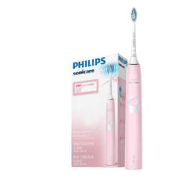 PHILIPS 飞利浦 飞利浦(PHILIPS) 电动牙刷 净齿呵护型 成人声波震动牙刷 2种洁齿强度可选 力度感应 粉色 HX6806/02