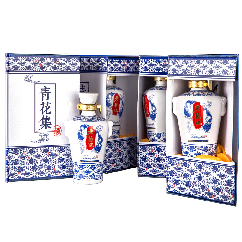 LAO LONG KOU 老龍口 青花集 52%vol 浓香型白酒 350ml*4瓶 整箱装