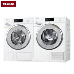 美诺(MIELE) 欧洲原装进口 全触屏操控 变频9kg洗衣机 9kg热泵烘干机 洗烘套装 WWV980 C  TWV680 WP C
