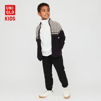 UNIQLO 优衣库 儿童印花摇粒绒拉链茄克外套