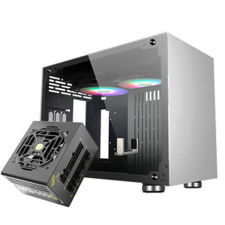全汉（FSP）CST410银色 ITX电脑主机机箱+全汉（FSP）额定600W 经典版MS600G SFX金牌全模组电源