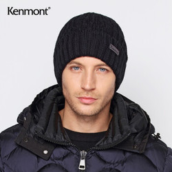 卡蒙（Kenmont）km-1758 冬天男户外加绒双层针织帽子男韩版潮套头毛线帽 黑色 均码（58cm） *3件