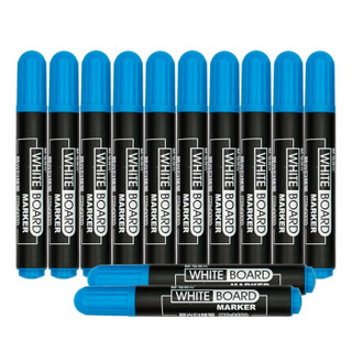 晨光(M&G)文具蓝色可擦白板笔 单头办公会议笔 易擦物流记号笔 12支/盒MG2160 *4件