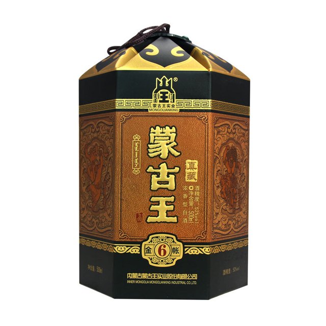 MONGOL I ANK ING 蒙古王金帐6 52%vol 浓香型白酒500ml*4瓶整箱装
