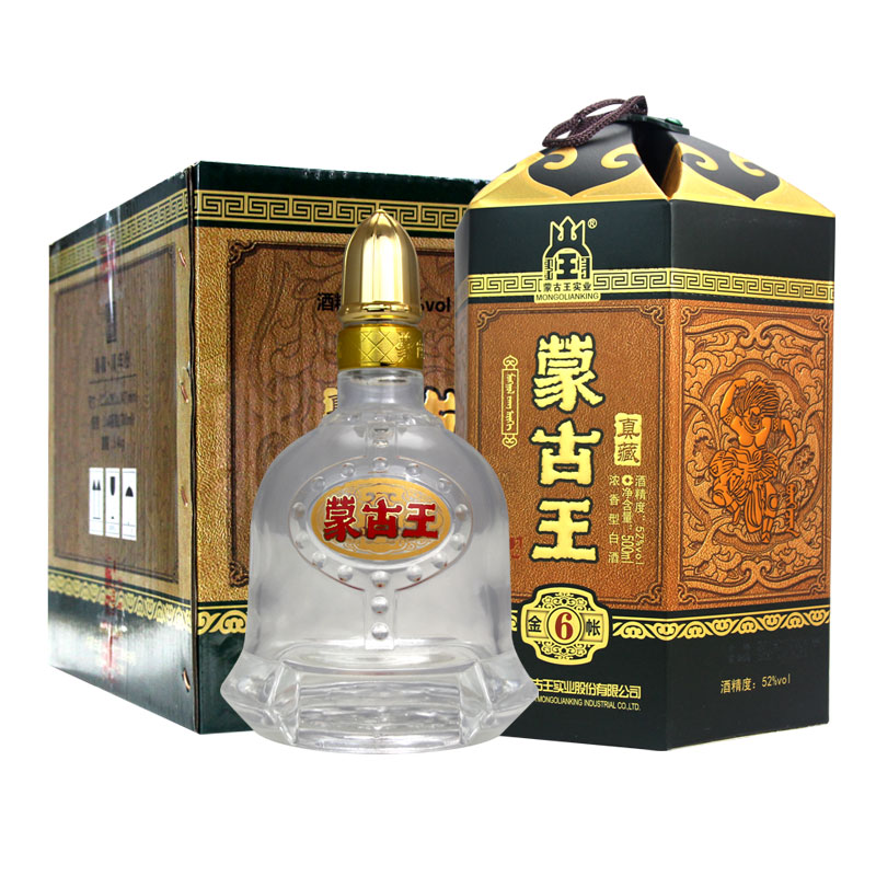 蒙古王 金帐 6 52%vol 浓香型白酒 500ml*4瓶 整箱装