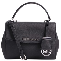 MICHAEL Michael Kors AVA系列 女士皮质斜挎包 32F5SAVC1L Black 黑色 迷你