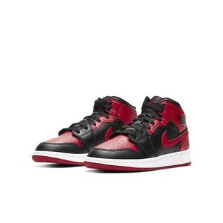 AIR JORDAN 正代系列 Air Jordan 1 Mid (GS) 大童篮球鞋 554725-074 红黑白 38