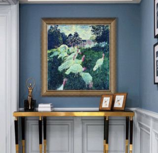 Artron 雅昌 莫奈《草地上的火鸡群》112×114cm 装饰画 油画布