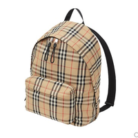 BURBERRY 博柏利 男士Vintage格纹尼龙双肩背包 8016106 典藏米色