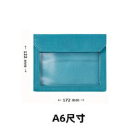 日本锦宫 jim FLATTY WORKS布制帆布文件袋收纳袋包中包 文艺 A6尺寸 水蓝色