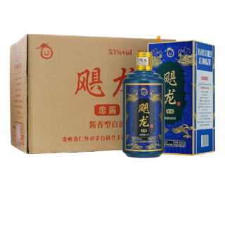 飓龙 忠酱 53%vol 酱香型白酒 500ml*6瓶 整箱装