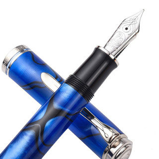 Pelikan 百利金 钢笔 M805 蓝杆白夹 F尖 单支装