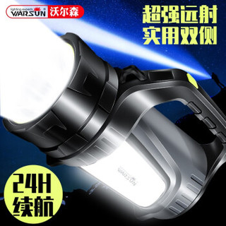沃尔森 Warsun H881手电筒双侧灯高配版LED强光手电筒充电超亮多功能手提探照灯家用矿灯 *8件