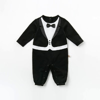 davebella戴维贝拉 2020年春季新款小童 男款婴幼儿绅士连体衣DB13105