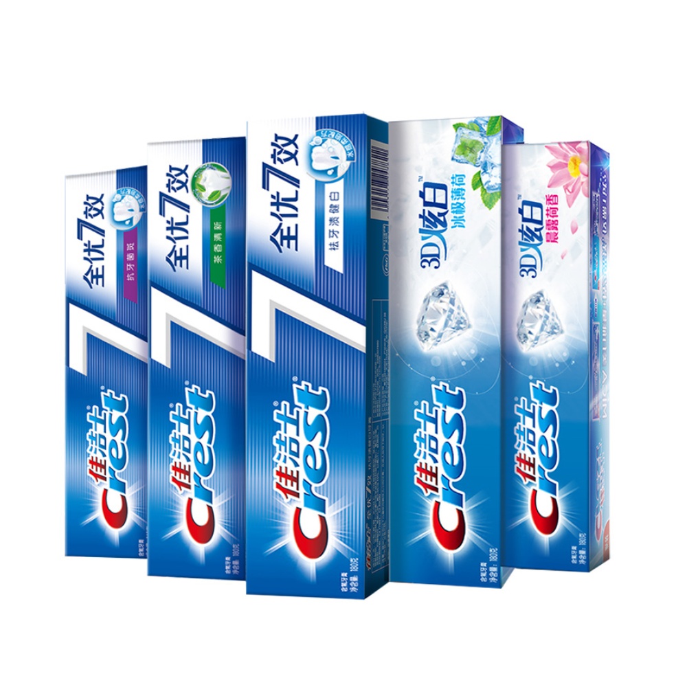 crest佳洁士全优7效3d炫白牙膏套装5支2件