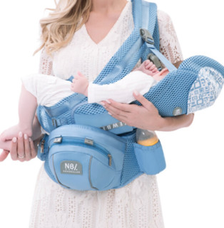 New bealer 纽贝乐 婴儿背带腰凳宝宝新生儿横抱式抱娃神器 墨灰：新生儿横抱，0-3岁适用