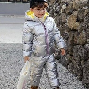 安丽虎尼 AH6987 儿童棉服套装 银色 120cm