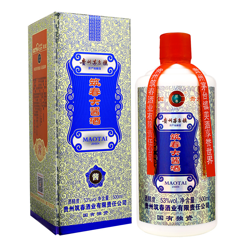 贵州筑春大酱酒53度酱香型白酒500ml大曲坤沙纯粮食原浆老酒茅台镇