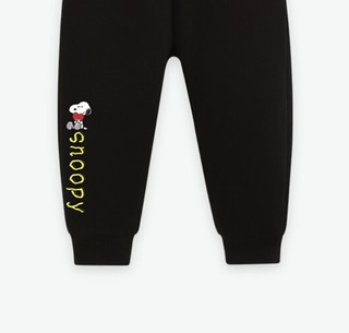 SNOOPY 史努比 儿童卫裤 黑色 100cm