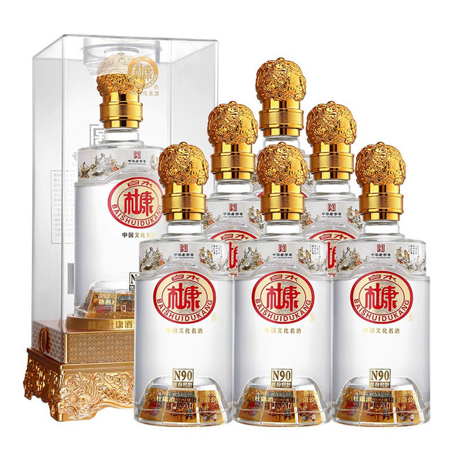 BAISHUIDUKANG 白水杜康年份窖龄N90 52%vol 浓香型白酒500ml*6瓶整箱装