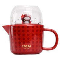 COSTA COFFEE 咖世家咖啡 牛小福 杯壶套装 2件套 120ml+265ml 红色