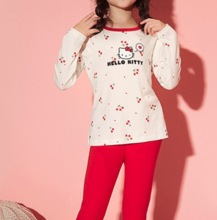 Hello Kitty 凯蒂猫 K155026 女童秋衣裤套装 中国红色 140cm