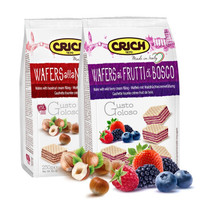 意大利原装进口 CRICH 可意奇进口办公室 休闲零食 早餐威化饼干混合装（野莓果、榛子）250g*2袋 *4件